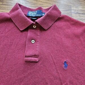 Polo Ralph Lauren Mens Maroon Classic Polo Shirt Men‎ Size Medi Embroidered Pony